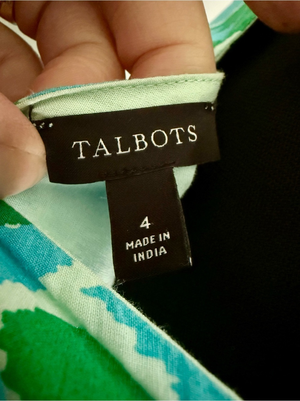Talbots Blue Green Ikat Print Cotton Maxi Dress Size 4 - Picture 10 of 11